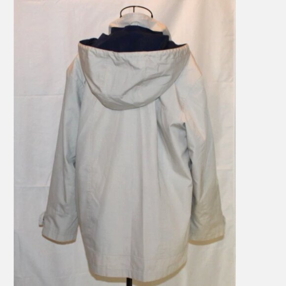 Tan Hooded Jacket Zip Front Women's M Oversize MacKintosh New England - Picture 7 of 8